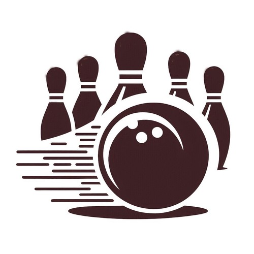 Bowling ball and pins stencil - pins,